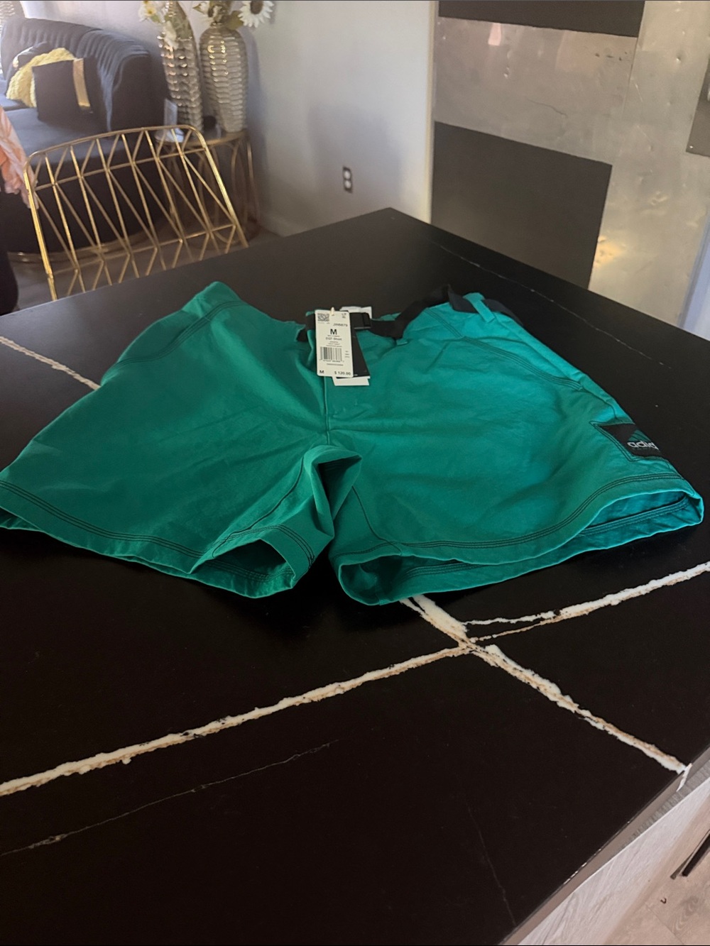 adidas Teal Athletic Shorts with Drawstring